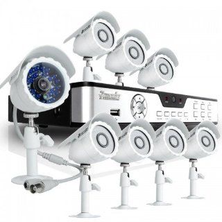 Zmodo KDB8 BARBZ8ZN 500GB 8CH H.264 DVR with 500GB HDD & 8 CMOS 480TVL 65ft IR Outdoor Security Cameras  Complete Surveillance Systems  Camera & Photo