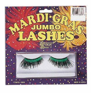 Mardi Gras Large Lashes Green (Pack of 6) Toys & Games