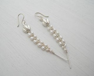 orchid pearl stem earrings by sarah hickey