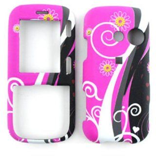 ACCESSORY MATTE COVER HARD CASE FOR LG RUMOR2 / COSMOS LX 265 MAGENTA BLACK FLORAL SWIRL Cell Phones & Accessories