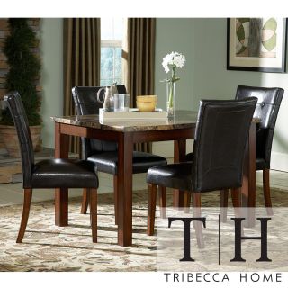 Tribecca Home Tribecca Home Keith Faux Marble 5 piece 48 inch Cherry Dining Set Cherry Size 5 Piece Sets