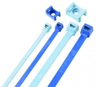 Panduit TM2S8 C86 Cable Tie Mount, Nylon 6.6, #8 (M4) Screw Mounting Method, 0.325" Counter Bore Diameter, 0.275" Height, 0.422" Width, 0.63" Length, Light Blue (Pack of 100)