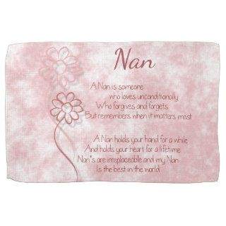 Gift for Nan Beautiful Words Pink Flowers Towels