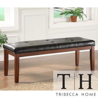Tribecca Home Hawthorne Faux Leather Bench