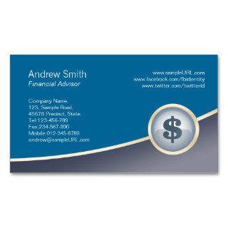 Financial Advisor Business Card Calculator Icon