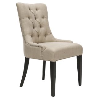 Safavieh Nimes Beige Tufted Linen Side Chair