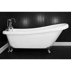 Spa Collection 73 inch Single slipper Clawfoot Tub And Faucet Pack