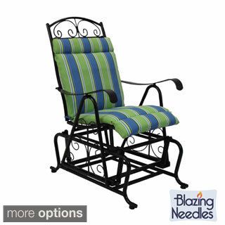 Blazing Needles Patterned All weather Uv resistant Outdoor Single Glider Chair Cushion