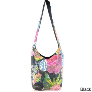 Handmade Bucket Kantha Stitched Cross body Bag (India) Messenger Bags