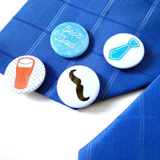personalised 'best dad' father's day badges by emily parkes art