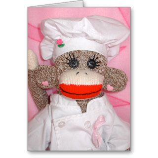 Sock Monkeys for the Cure Chef Rose Card
