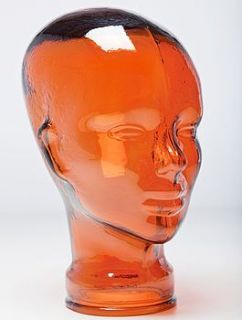 decorative glass head display stand by i love retro