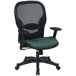 Office Star Space Series Air Grid Backed Green Fabric Seat Chair