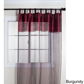 Saro Trading Company Silk Sheer Tab Top 84 inch Curtain Panel Burgundy Size 42 x 84