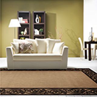 Meticulously Woven Garden View Tan/brown Bordered Rug (5 X 76)
