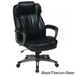 Office Star Products Work Smart Eco Leather Seat And Back Executive Chair Model Ech8580