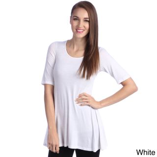 24/7 Comfort Apparel 24/7 Comfort Apparel Womens 3/4 sleeve Tunic White Size S (4  6)