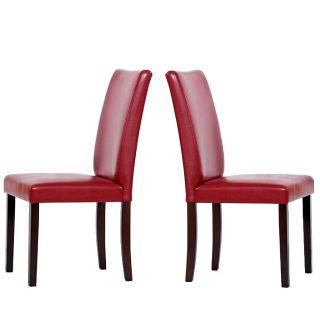 Shino Bi cast Leather Chairs Red (set Of 4)