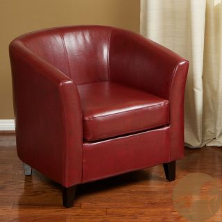 Christopher Knight Home Oxblood Red Bonded Leather Tub Club Chair