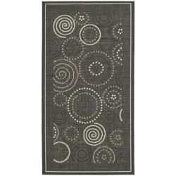 Poolside Black/sand Indoor/outdoor Polypropylene Rug (2 X 37)