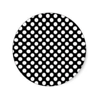 Black and White Polka Dot Pattern, Spotty Round Sticker