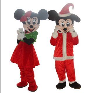NEW Christmas MICKEY MINNIE MOUSE ADULT SIZE MASCOT CARTOON COSTUME SUIT Toys & Games
