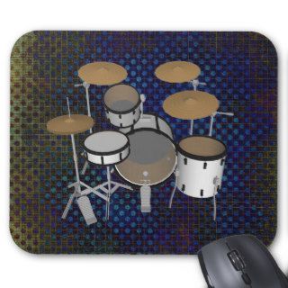 Drums White Drum Kit 3D Model Mousepad