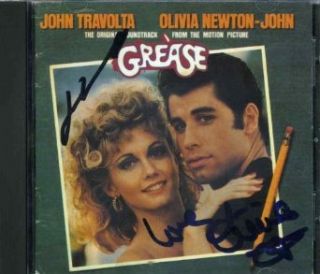 Grease Cast Cast Signed CD Authentic John Travolta, Olivia Newton John Entertainment Collectibles
