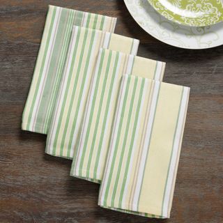 Mahogany Yellow and Rose 'Summer Stripe' Table Cloth or Set of 4 Napkins Table Linens
