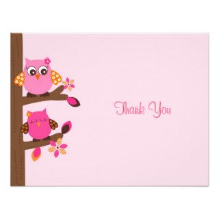 Woodland Owl Thank You Note Cards Custom Invitation