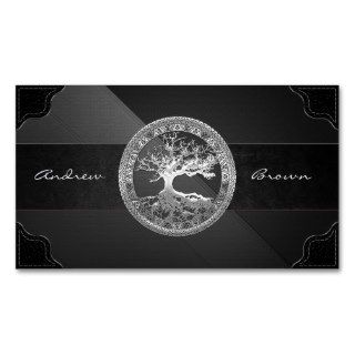 [154] Celtic Tree of Life [Silver] Business Card