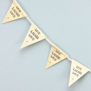 tiny live laugh love paper bunting by lisa angel wedding
