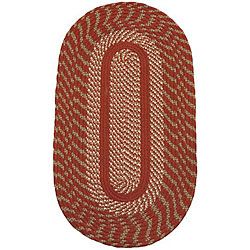 Middletown Barn Red/ Olive Braided Rug (5 X 8 Oval)