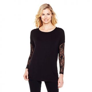 DG2 by Diane Gilman Lace Sleeve Knit Tee