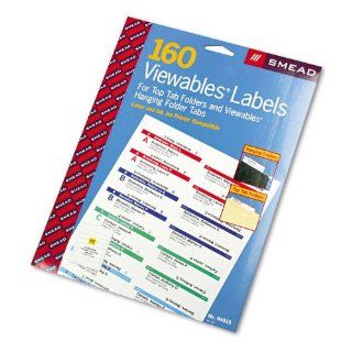Smead  Viewables Color Labeling System, Label Pack Refill, 3 1/2in, White, 160/Pack    Sold as 2 Packs of   160   /   Total of 320 Each  File Folder Labels 