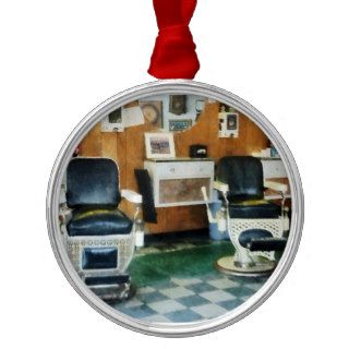 Corner Barber Shop Two Chairs Christmas Ornament