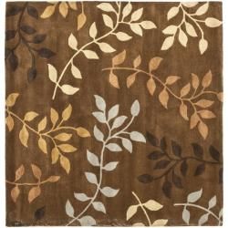 Handmade Soho Brown/multicolored New Zealand Wool Area Rug (6 Square)