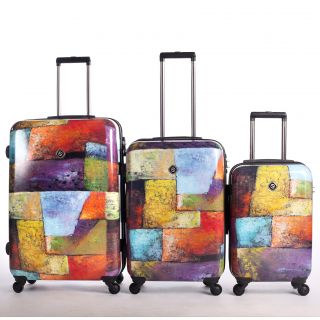Neocover Old Tyme Squares 3 piece Hardside Spinner Luggage Set