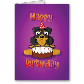 rottweiler   cake   happy birthday greeting card