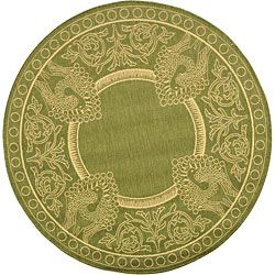 Indoor/ Outdoor Abaco Olive/ Natural Rug (67 Round)