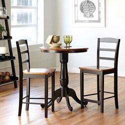 Whitewood Industries Madrid Counter Stool 3 piece Dining Set Black Size 3 Piece Sets