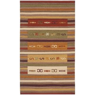 Safavieh Hand woven Navajo Kilim Burgundy/ Multi Wool Rug (3 X 5)