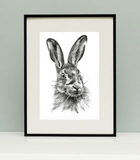hare charcoal giclee print by frost + dutch