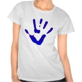 The Blue hand Print   T shirt