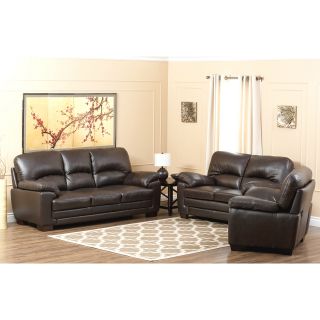 Abbyson Living Charleston Premium Top grain Leather Sofa, Loveseat And Armchair Set