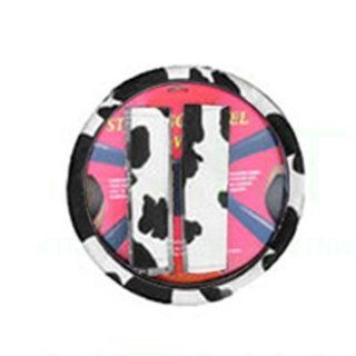 Animal Print Steering Wheel Cover and Shoulder Pad   Cow Automotive