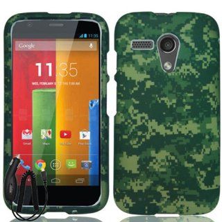 MOTOROLA MOTO G GREEN ARMY CAMO COVER SNAP ON HARD CASE + FREE CAR CHARGER from [ACCESSORY ARENA] Cell Phones & Accessories