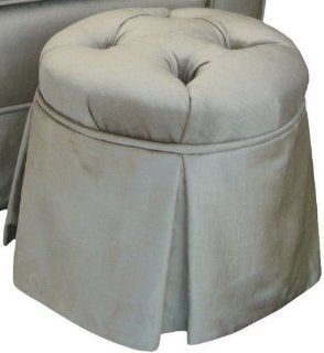 Shop Angel Song Aspen   Silver Round Tufted Child Ottoman at the  Furniture Store
