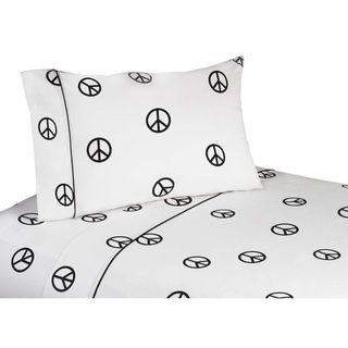 Sweet Jojo Designs 200 Thread Count Groovy Peace Sign Bedding Collection Sheet Sets