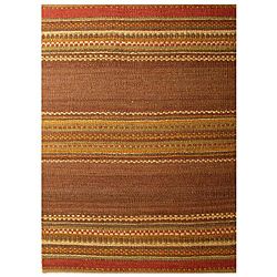 Handwoven Mohawk Brown Stripe Pattern Jute Rug (6 X 9)